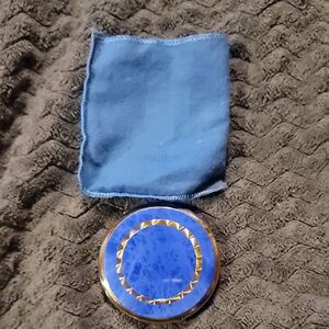 VINTAGE  Mirror compact Colbolt Blue/gold With Original Dust Bag!
